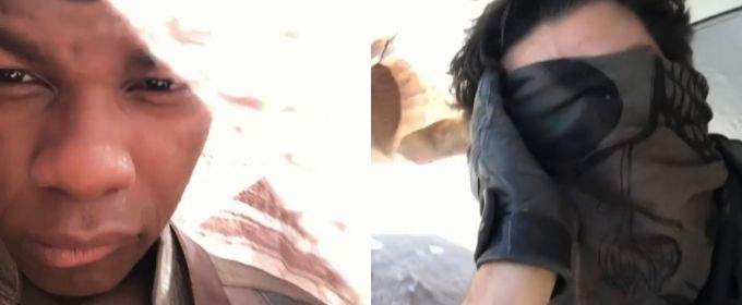 Джон Бойега и Оскар Айзек пережидают песчаную бурю под одним покрывалом на съемках девятого эпизода